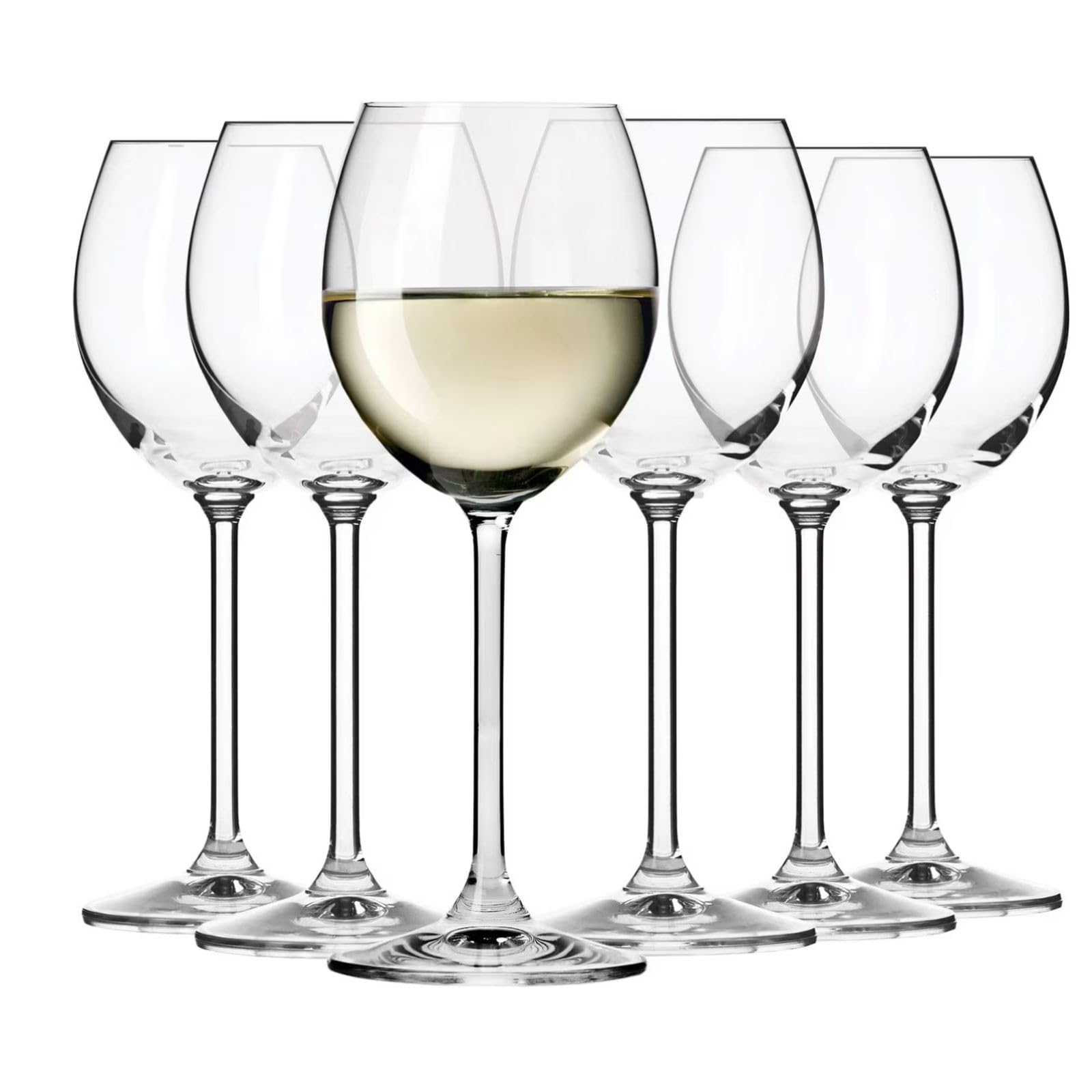 Krosno White Wine Glasses Set of 6 | 250 ML | Venezia Collection | Glasses Drinking Wedding Gift Set | Perfect for Home, Restaurants and Kitchen Set | Dishwasher Safe Cocktail Crystal Set