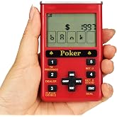 KDSbnk Handheld 7-in-1 Casino Game - Experience The Thrill of Vegas Anywhere - Perfect for Adults (Red Plastic)