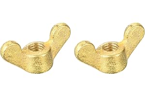 uxcell Brass Wing Nuts, M6 Butterfly Nut Hand Twist Tighten Fasteners for Furniture, Machinery, Electronic Equipment, 2Pcs