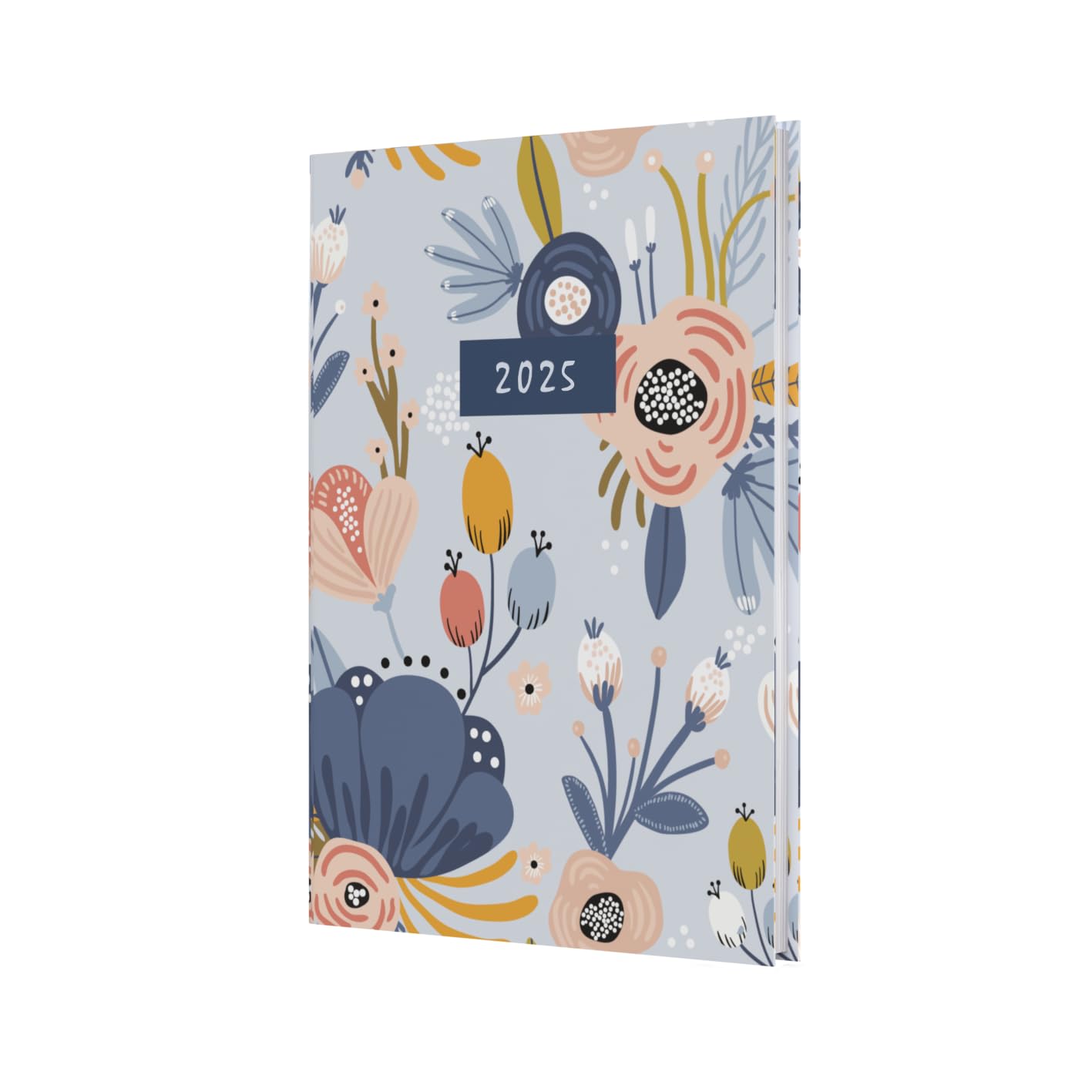 Collins Enchanted 2025 Planner - A5 Week to View Diary - Light Blue - (EN53.57-25) - Hardback Weekly Diary with Floral Design