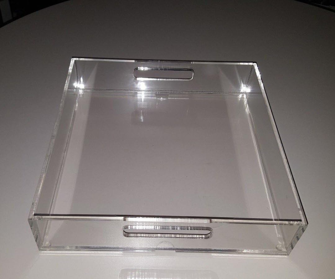 Clear Acrylic Lucite Serving Tray, Kitchen Serveware Platter with