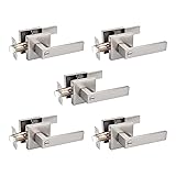 Probrico 5 Pack Square Door Lever Privacy Door Lock