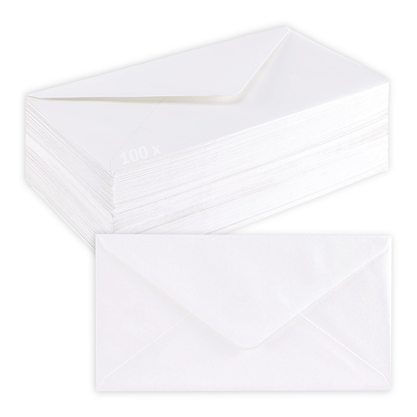 Florence Envelopes White 120 GMS - Envelopes to Peel and Seal - 8.27 x 4.33 Inch - Luxuy Texture - Plain Gift Envelopes for Your Card Making Supplies and Scrapbook Accessories