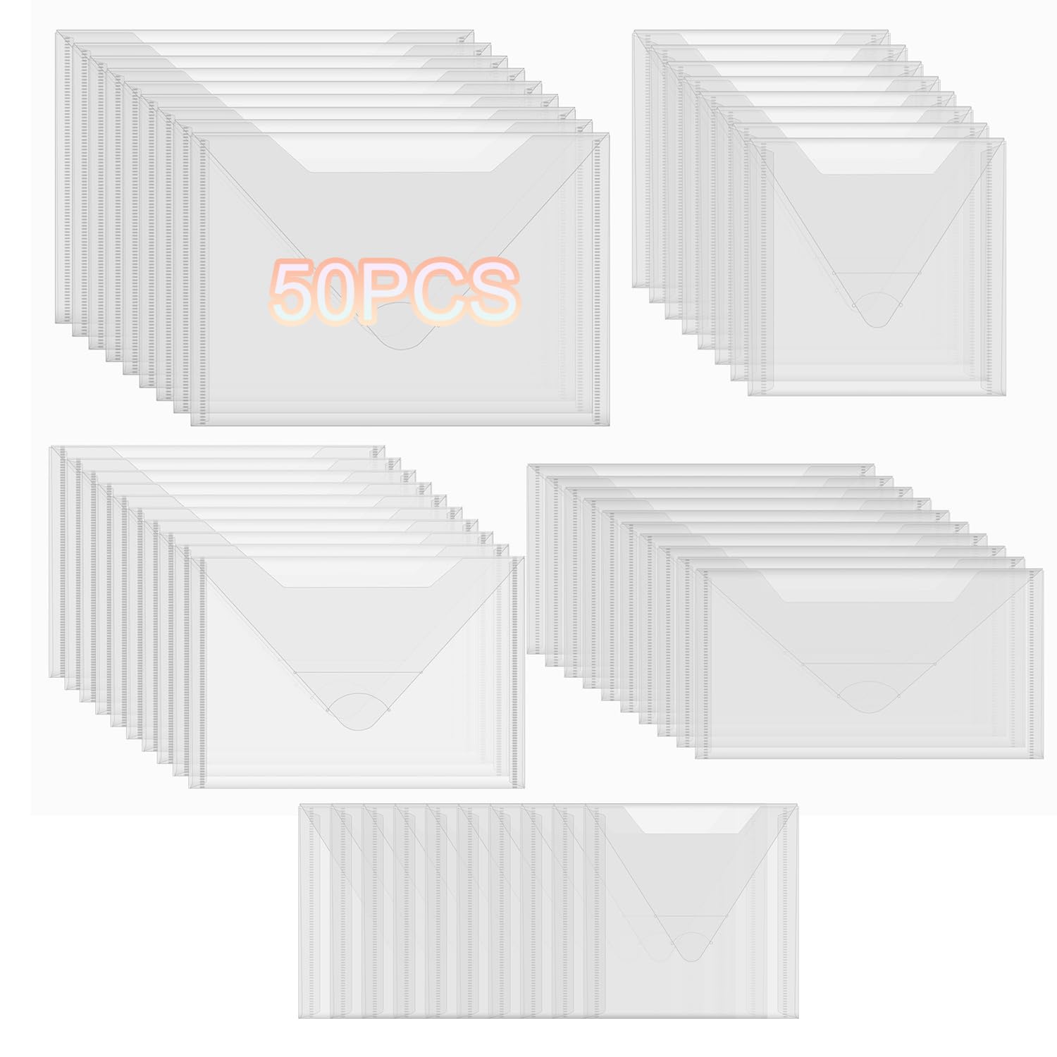 OTCRAFT 50 Pieces Stamp & Die Storage Pockets 96 Label Stickers 4 Sizes Scrapbooking Storage Die Cuts Storage for Storage Card Making DIY Scrapbooking Paper, Cutting Dies Stencil Stamp Crafts Storage