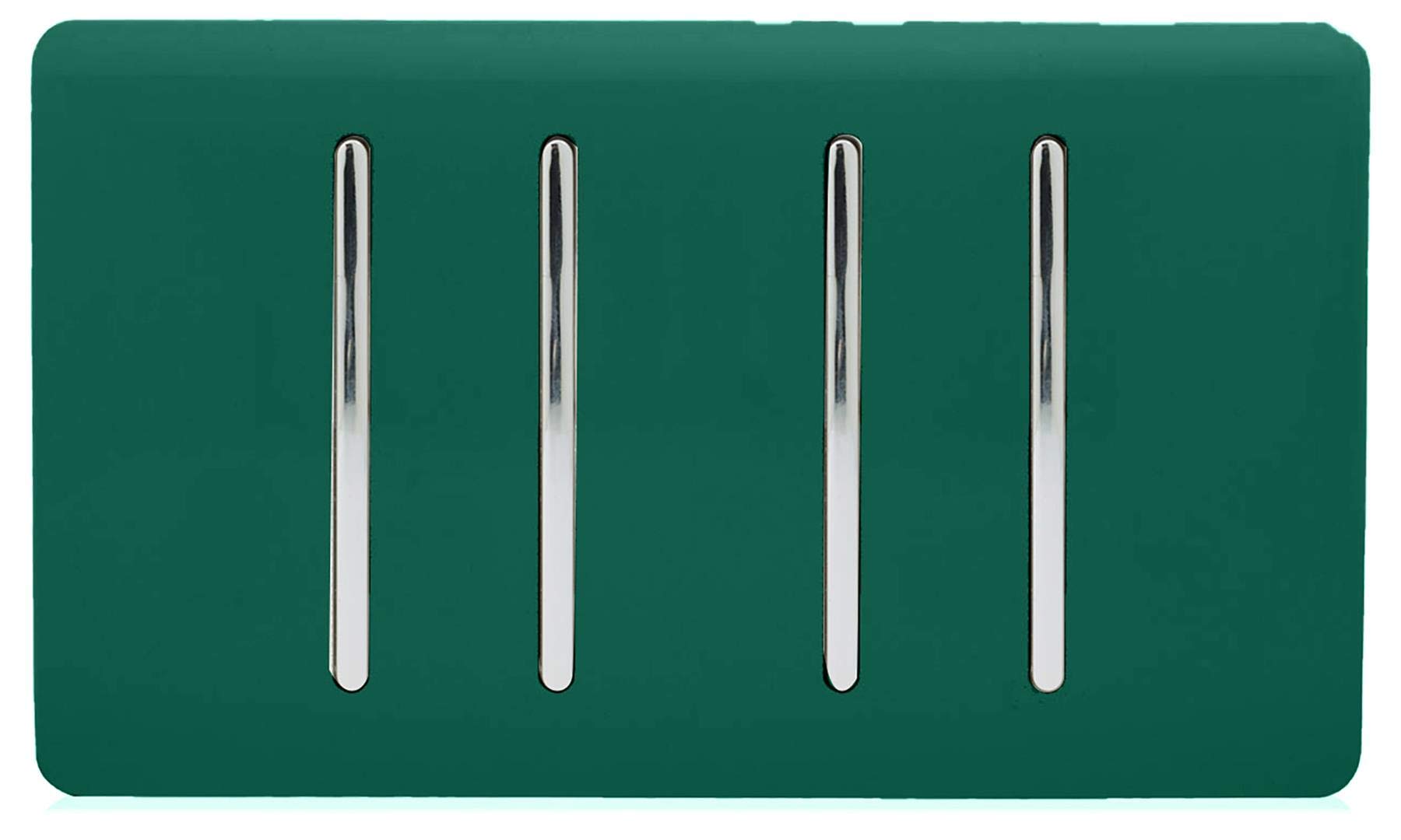 Trendi 4 Gang 3 Way Intermediate Artistic Modern Glossy 10 Amp Rocker Light Switch Dark Green