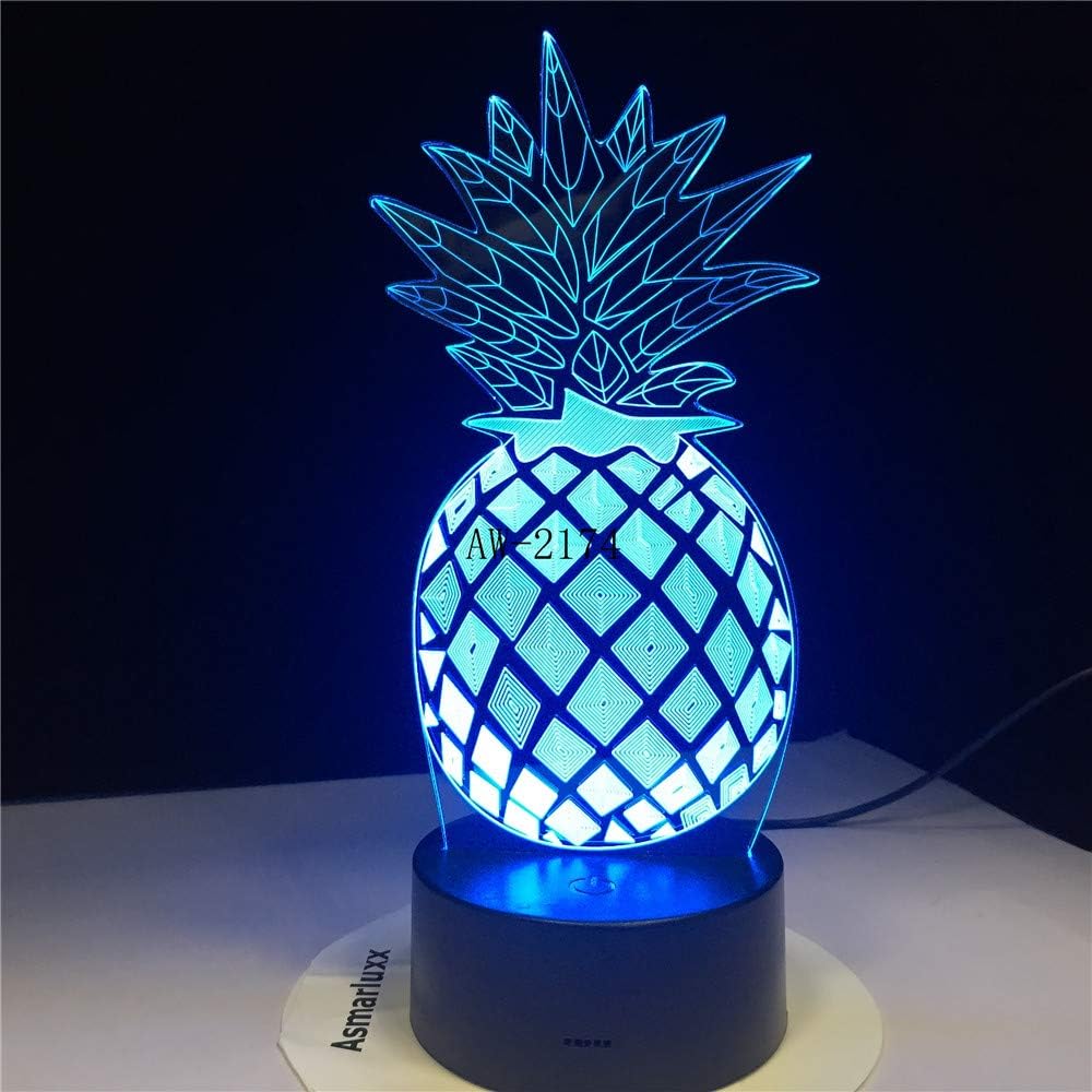 Zhuhuimin 3D Pineapple Pineapple LED Night Light 7 Color Change Home
