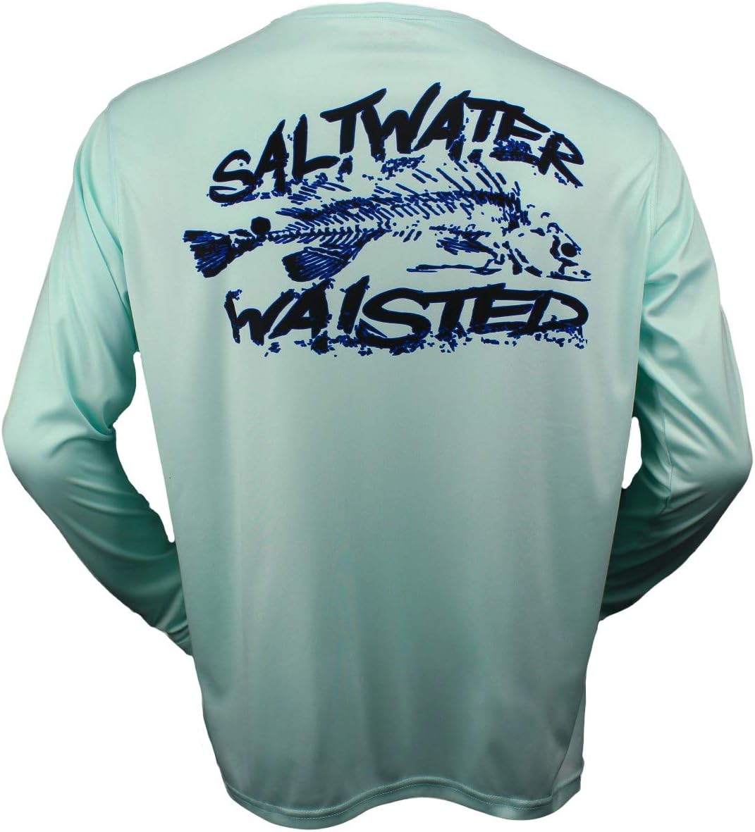 Blue Redfish Bones Long Sleeve Solar Performance UPF 50+ Fishing Shirt
