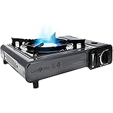 Gas One Portable Butane Camping Stove with Case: Automatic Ignition, Precise Heat Control - Camping & Tailgating and Outdoor 