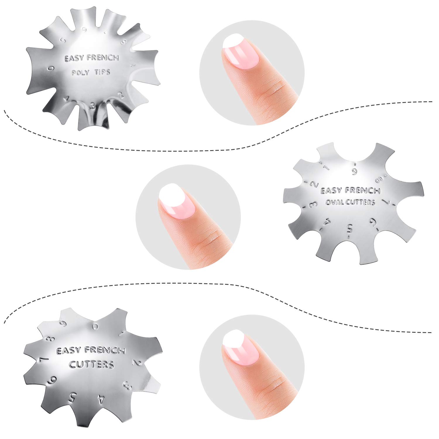6 Pieces Nail Manicure Edge Trimmer Diy Plate Module, Stainless Steel Easy French Smile Line Gel Cutter Tool, Nail Acrylic Tool Kit (6 Patterns) : Beauty