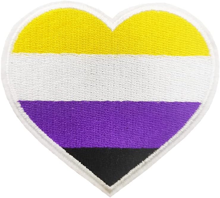 Mixed Media - Pride Month Non-binary LGBT Pride Flag Embroidered Iron On Patch