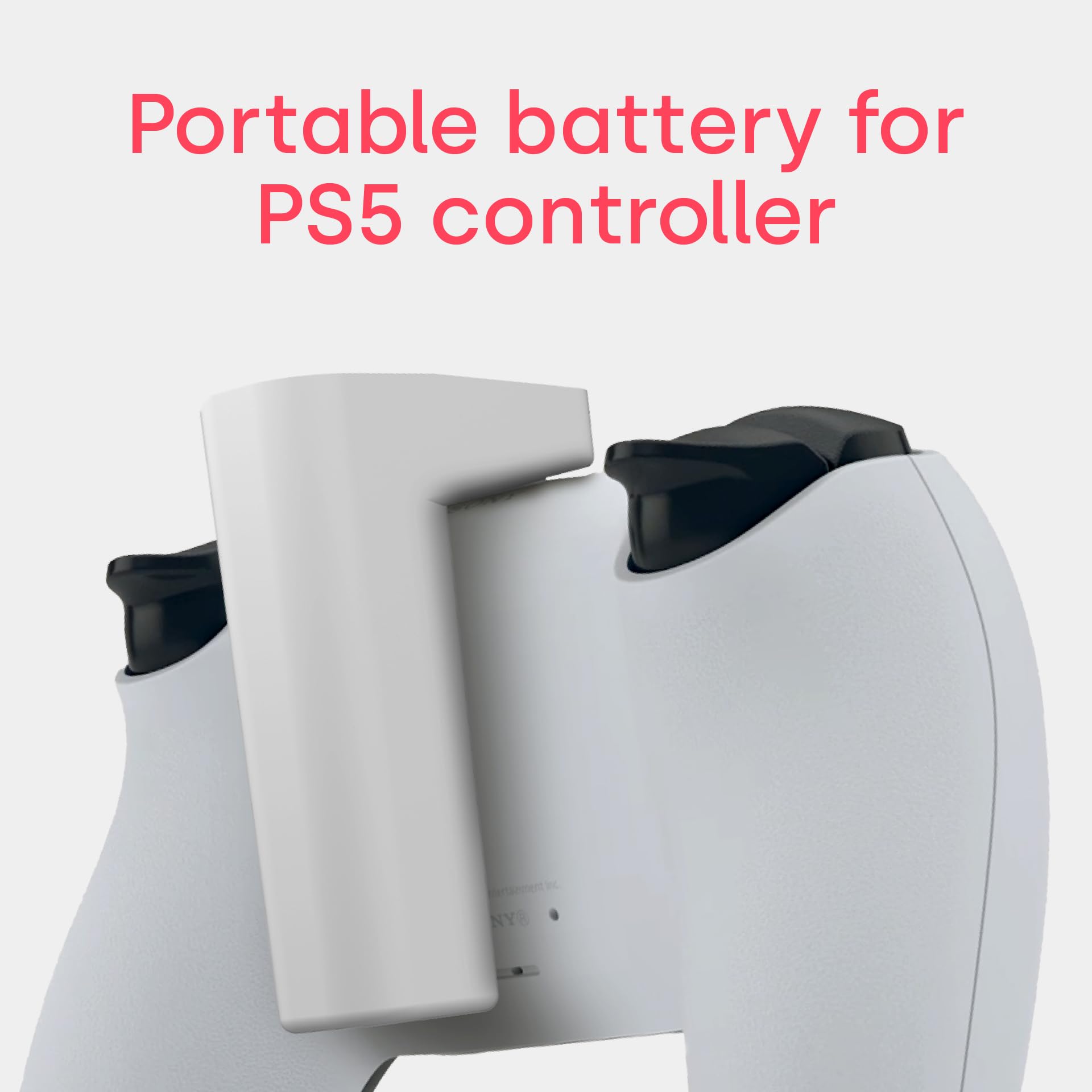 Remotto5 - PS5 Controller-Ladegerät Kabelloses, Tragbarer Akku für DualSense, Play während des Aufladens, Lange Akkulaufzeit, +12 Stunden Akkulaufzeit, PS5 Zubehör 2