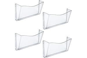 Azar Displays 250025 Clear Single Pocket Wall File with wallmount, 4 Count (Pack of 1)