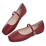 Hee grand Retro Square Toe Mary Jane Flats for