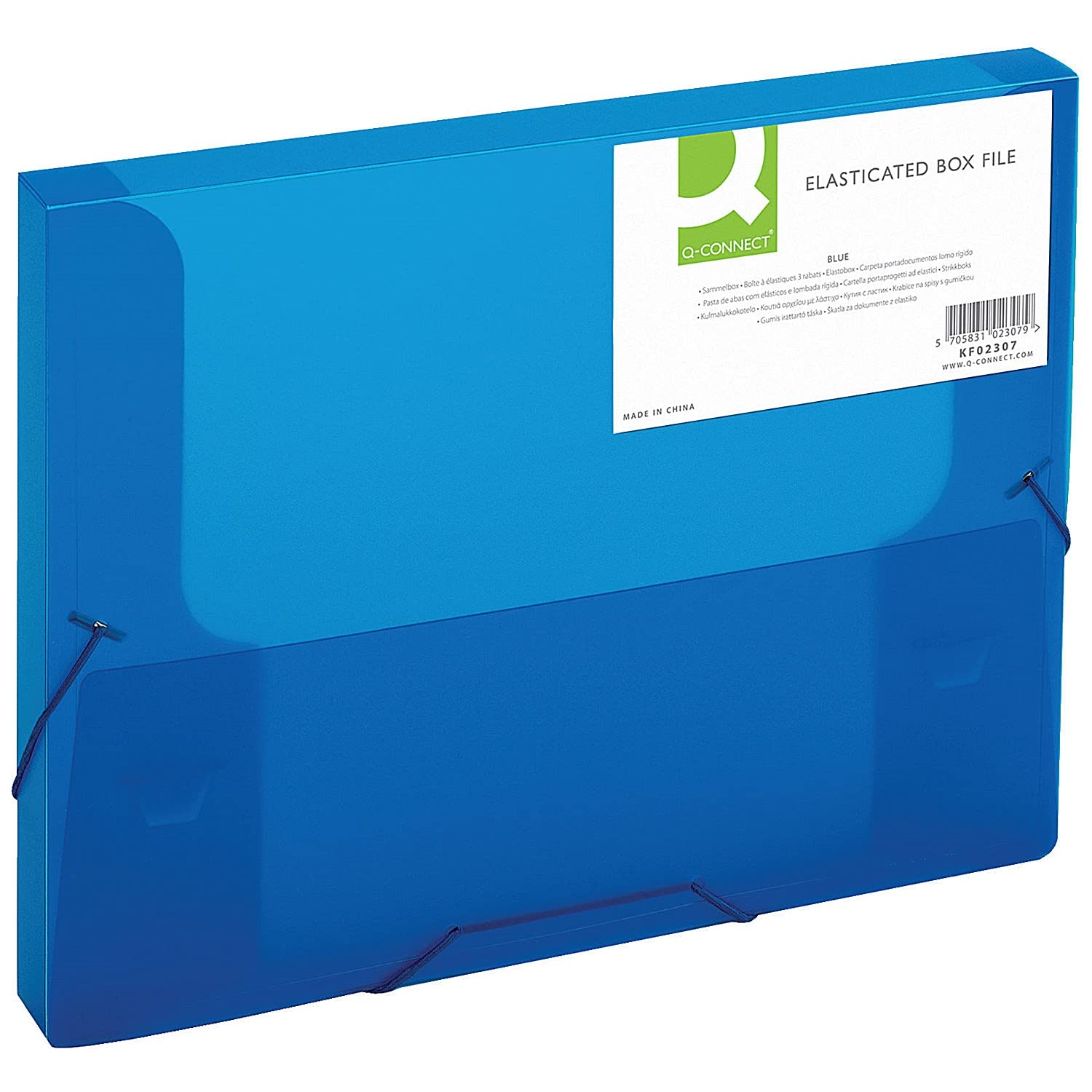 Q-Connect Elasticated Folder 25mm A4 Blue (Suitable for both A4 and Foolscap documents) KF02307