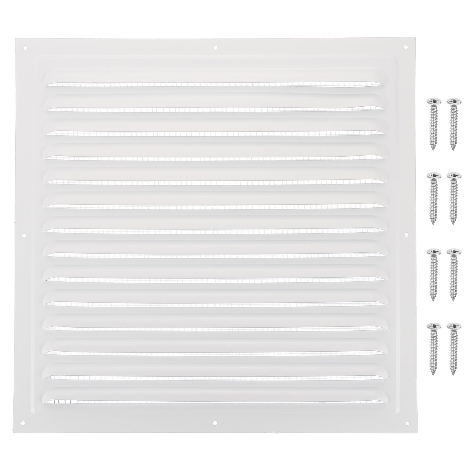 PATIKIL 12"x12" Aluminum Gable Vent, Exterior Wall Outlet Vent Cover HVAC Air Grille Louvered Screen Mesh for Kitchen Bathroom Ventilation