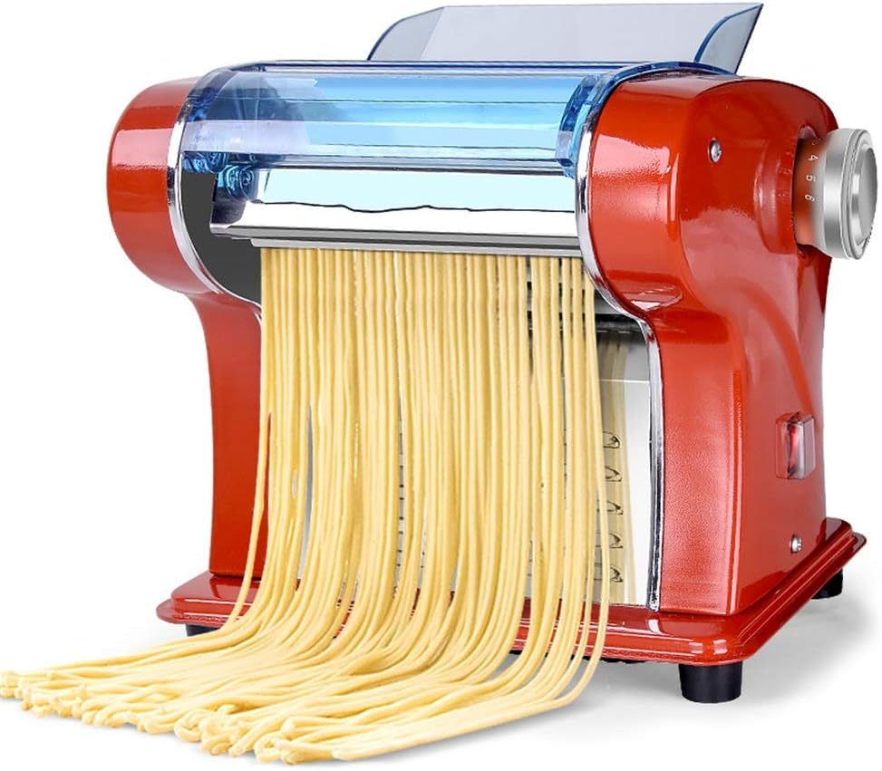 Sturdy Homemade Pasta Maker 135W 220V Electric Pasta Maker Machine 6 Thickness Settings Perfect for Spaghetti Lasagna or Dumpling Skins Automatic Power-off ( Color : Orange , Size : 23.5X18X15CM )