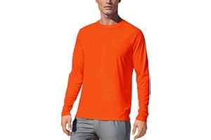 NOUKOW Men's UPF 50+ Long Sleeve Tee Shirts UV Sun Protection Quick Dry Tee Shirt Swim Athletic Running Workout