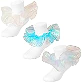 WBZOTSS Toddler Girls Ruffle Socks Baby Girl Double Lace Frilly Turn Cuff Socks, Toddler Dress Socks Kids Ankle Tutu Socks