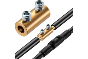 JANDECCN 10Pcs 10AWG 60Amp Wire Connectors Kit, 1 Conductor Quick Splicing Wire Terminals with Screws and Heat Shrink Tubes