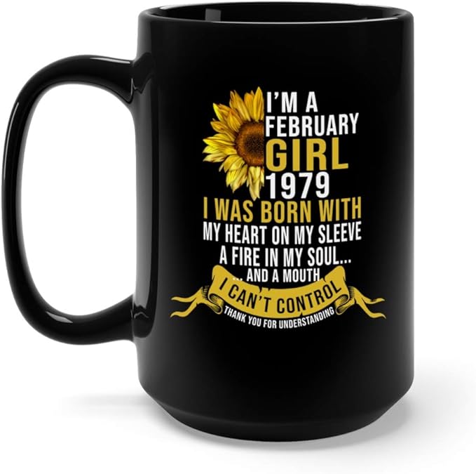 Amazon Com Womens A February Girl 1979 Sunflower 40th Birthday