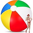 12 Foot Giant Inflatable Beach Ball Jumbo Rainbow Colored Beach Ball Large Beach Ball Big Pool Ball Inflatable Beach Ball Sport Beach Ball Jumbo Toy for Swimming Pool Water Game Toy Party Decor
