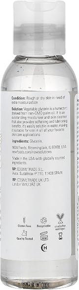 NOW Foods Vegetable Glycerine 118ml Pure Moisturizer Skin Care Cosmetic Base view 2