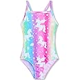 Nokecina Girls Swimsuits One-Piece Bathing Suits Multicolor Kids Sport Summer Beach Swimwear for 2-10 Years Old