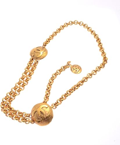 Amazon シャネル Chanel ベルトメダルチャーム ココマーク チェーンベルト 29 金属素材 ゴールド 中古 Chanel シューズ バッグ