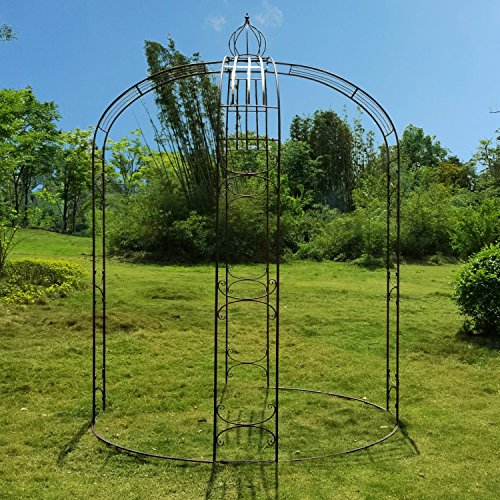 OUTOUR XL Large Heavy Duty Gazebo, 10'2" High x 7'7" Wide, Pergola Pavilion Arch Arbor Arbour Plants Stand Rack for Outdoor Garden Lawn Backyard Patio, Climbing Vines, Roses, Antique Copper - Thumbnail 2