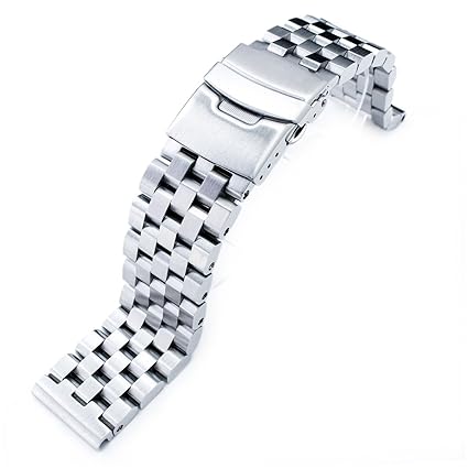 19mm SUPER Engineer Type II Solid Stainless Steel Straight End Watch Band-Push Button