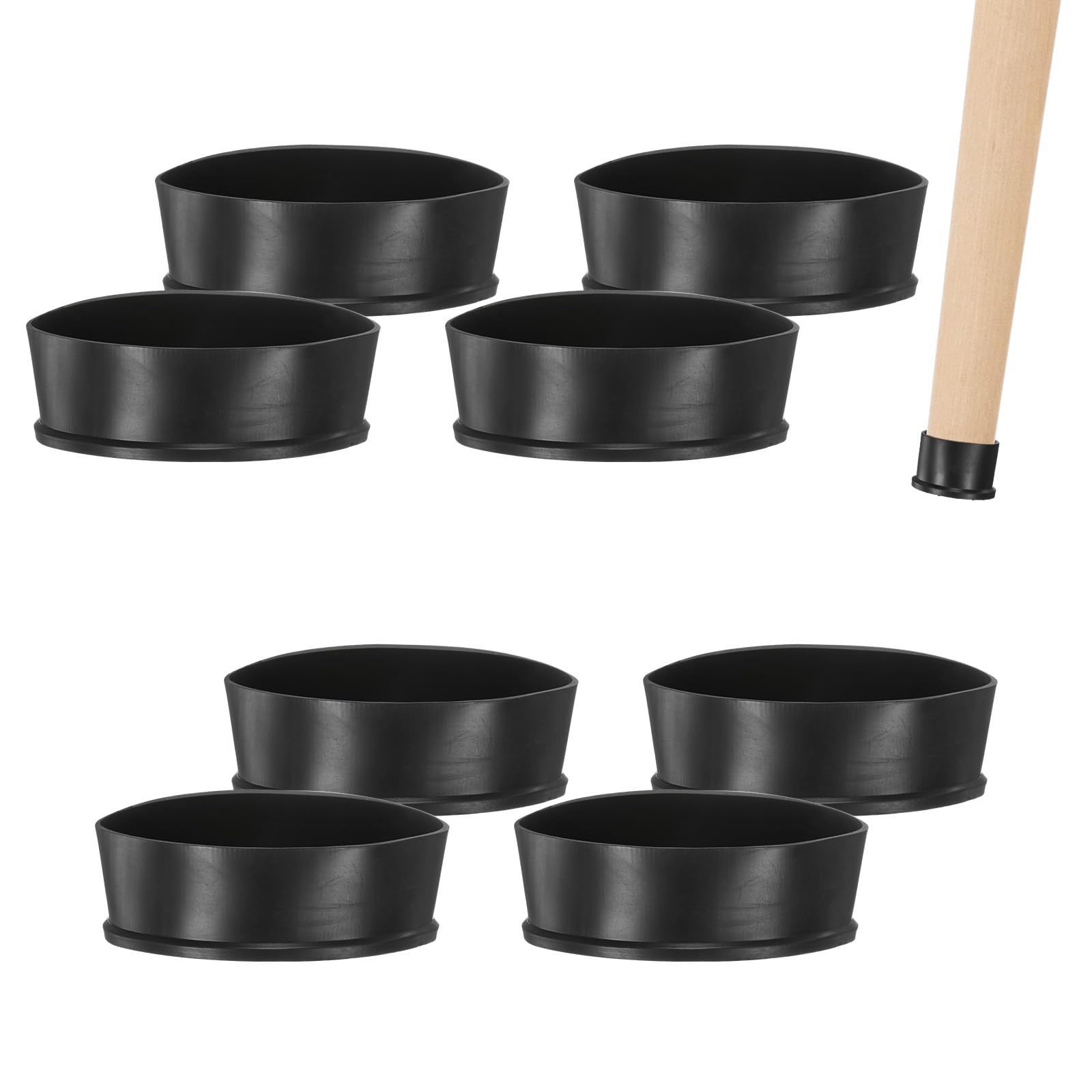 M METERXITY 8-Pack Chair Leg Caps, 4 Inch(100mm) PVC Chair Leg Floor Protectors for Folding Chairs/Metal Chairs/Furniture Table/Hardwood Floors, Round Non-Slip Cover End Tips [Black]