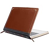 MOSISO Compatible with MacBook Pro 14 inch Case 2025-2021 M5 A3434 M4 A3112 A3185 A3401 M3 A2918 A2992 M2 A2779 M1 A2442, PU Leather Laptop Sleeve Vintage Zippered Protective Case Cover, Brown