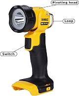 DEWALT DCL040-XJ 18V XR Cordless Work Light LED Torch Black Yellow view 3