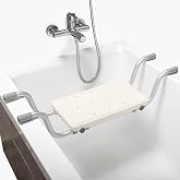 Bath Bench Seat for Bathtub, Suspended Shower Chair for Elderly&amp;Disabled | Heavy Duty Bathroom Aid, Supports Up To 250 Lbs, With Non-Slip Handles And Drainage Holes,16.1" L x 8.6" W