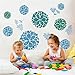 Fashion 3D DIY Creative Blue Flowers Wall Decals Flower Vines Wall Stickers Murals Removable Decor Decal for Living Room Girls Bedroom Home Wall Decoration Nursery Room Sticker Kids Stickers