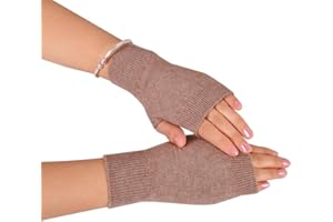 Novawo Wool Blend Fingerless Gloves Soft Arm Warmers Flexible Typing Gloves