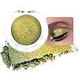 evpct Gold Green Shimmer Chameleon Single Eye Shadow Palette Makeup for Older Women, Glitter Metallic Duochrome Duo Chrome Multichrome Gothic festival Eyeshadow Palette, Face Loose Glitter Eyeshadow