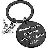PLITI Scout Gifts Behind Every Good Cub Scout Is A Great Leader Keychain Key Ring Cub Scout Leader Gift