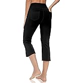 VEAARDAMYE Women's Yoga Capri Pants High Waist Capri Leggings with Pockets Tummy Control Crop Pants Straight Leg 21"