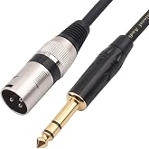 Disino 1/4 Inch TRS to XLR Male Balanced Signal Interconnect Cable Quarter inch to XLR Patch Cable - 3.3 Feet