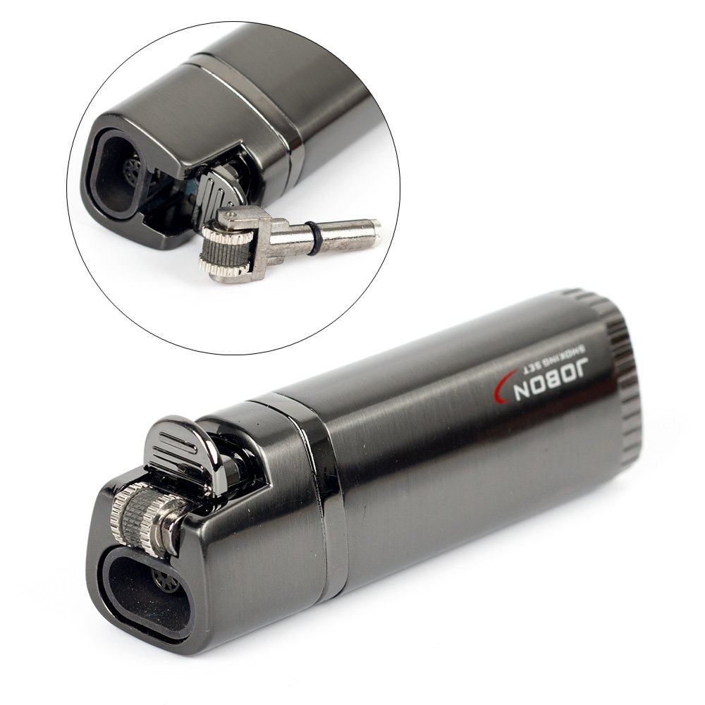 Jobon Double Jet Torch Flame Cigarette Cigar Butane Flint Lighter Zb379
