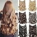 [Promip Hair Extensions Natural HiddT896irpieces Adjustable Blackarent Wire dark