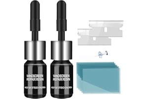 PEAKTOW Windshield Crack Repair Kit, Windshield Repair Kit for Chips and Cracks, Glass Repair Fluid with 2 Bottles of Resin, Glass Repair Kit Windshield for Fixing Chips, Cracks, Bulls-Eye and Star-Shape Cack