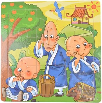 Tiny Souls 3 Monks Wodden Puzzle