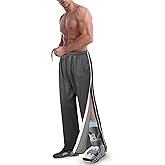 Men Tear Away Pants Cotton 2 Side Zippers Snaps Post Surgery Breakaway Pant Full Open Rip Off Sweatpant for Hip Replacement