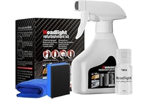 Headlight Restoration Spray, 180ml Car Headlight Cleaner Kit, Headlight Refurbishment Kit, Without Sanding or Disassembly