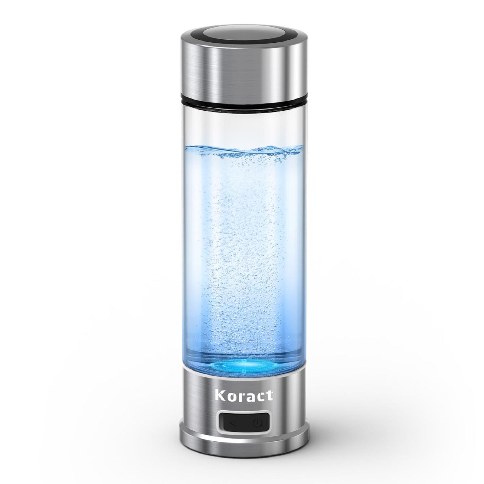 Photo 1 of Hydrogen Water Bottle 1500PPB Portable Hydrogen Water Bottle Generator Glass, Hydrogen Rich Water Dispenser with SPE & PEM Technology, for Home Office Fitness Travel Outdoor Sports (Silvery)