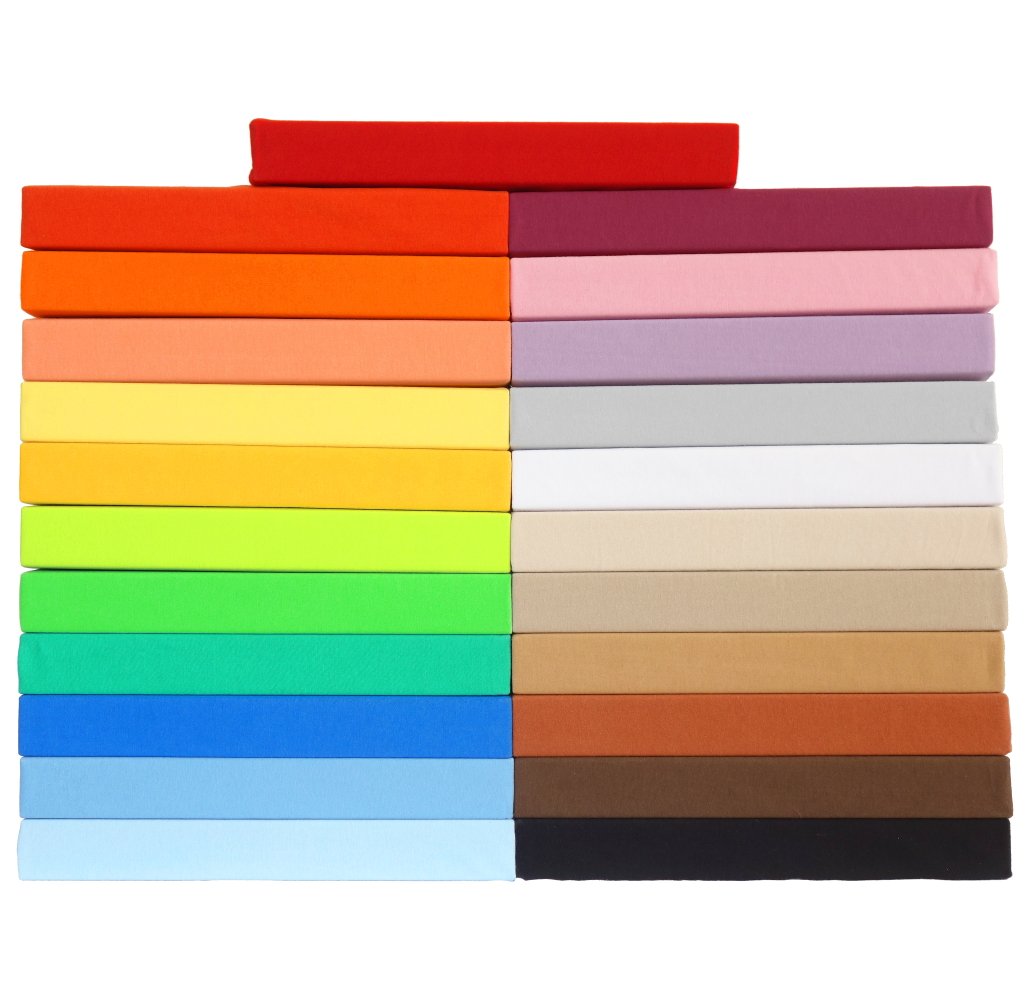 Gerald Wittmann Double Pack Fitted Bed Sheets 2 x 140 x 200 - 160 x 200 cm, 100% Cotton Jersey, Berry