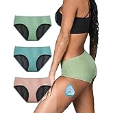 TIICHOO Period Underwear for Women Heavy Flow Soft Absorbent Menstrual Panties Teens Incontinence Leakproof 3 Pack
