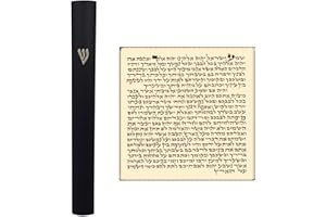 TALISMAN4U Black Aluminum Mezuzah Case with Scroll Hebrew Shin Judaica Door Mezuza Cover Made in Israel 5 Inch